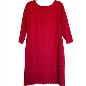 Ronni Nicole Red Shimmer Lace Cocktail Dress Women’s 16 Holiday Party